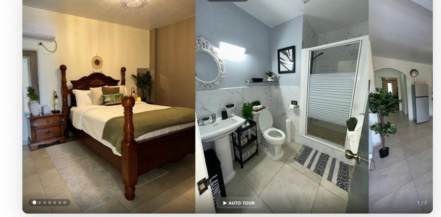 Unit 6 bedroom bathroom and living area