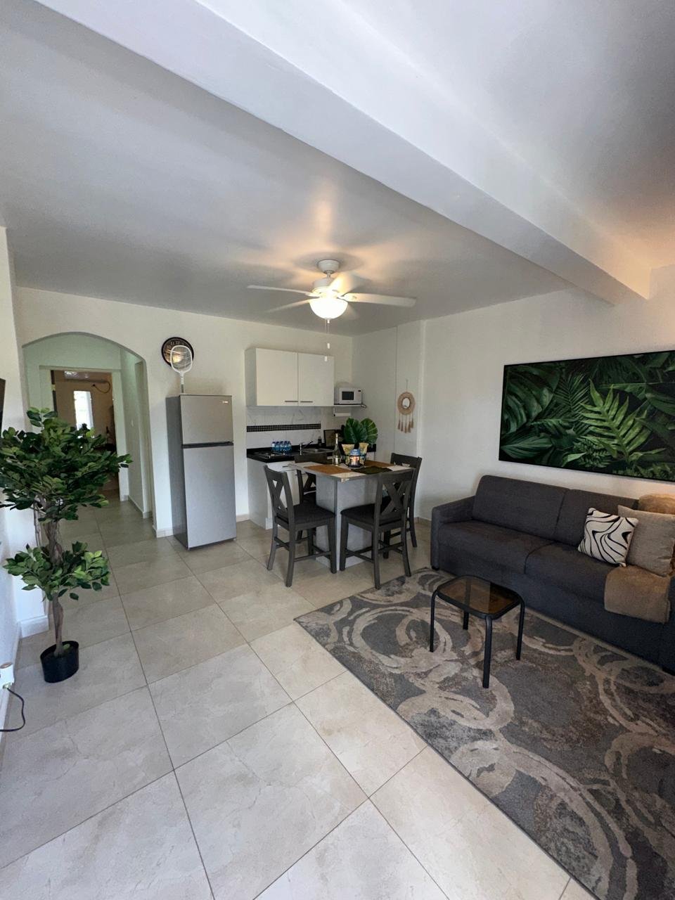 Bedroom with warm lighting